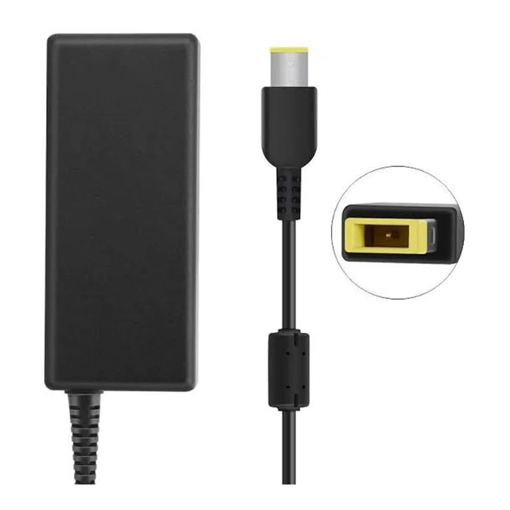 Cargador para notebook Lenovo 20V 4.5A conector rectangular punta amarilla