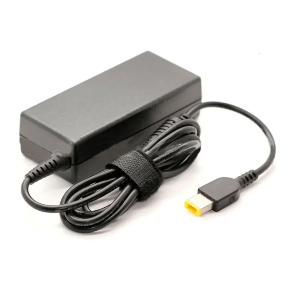 Cargador Lenovo 20V 3.25A conector rectangular vista lateral