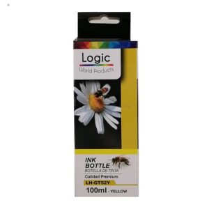 Botella de Tinta Alternativa Hp Gt52 Amarillo 100ml Logic
