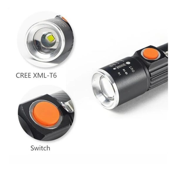 Linterna Led Recargable Usb 1800Lm - Imagen 3