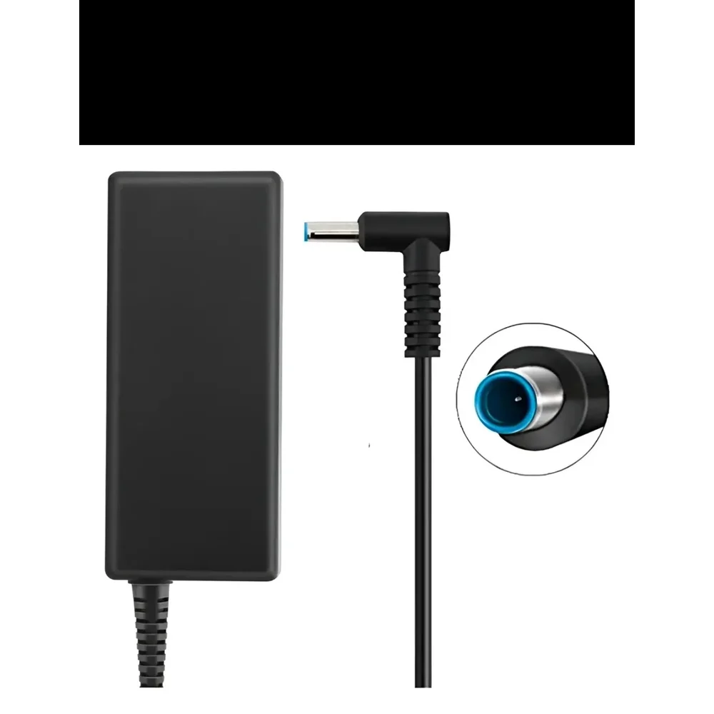 Detalle del conector punta azul del cargador HP 19.5V 4.62A