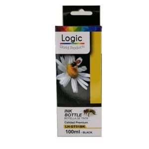 Botella de Tinta Alternativa Hp Gt51 100ml Negro Logic