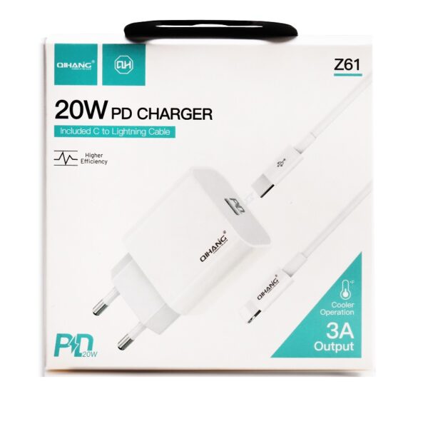 Cargador de Celular Tipo C a Lighting 20W Z61 Qihang - Imagen 2