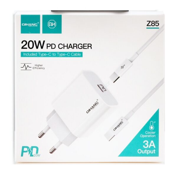 Cargador de Celular Tipo C a Tipo C 20W Z85 Qihang - Imagen 2