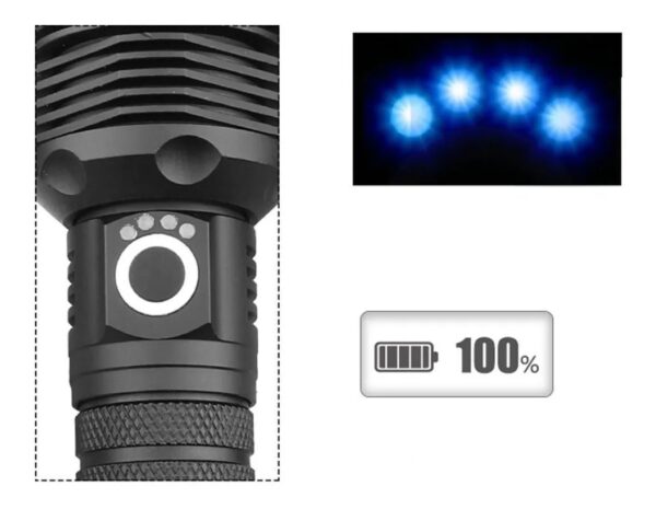 Linterna led Usb P70 Alta Luminosidad - Imagen 2