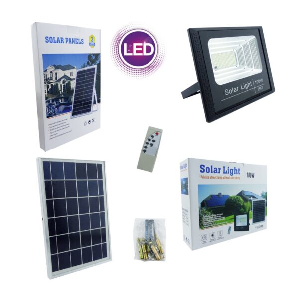 Reflector Led 100w Con Panel Solar 150 Led - Imagen 2