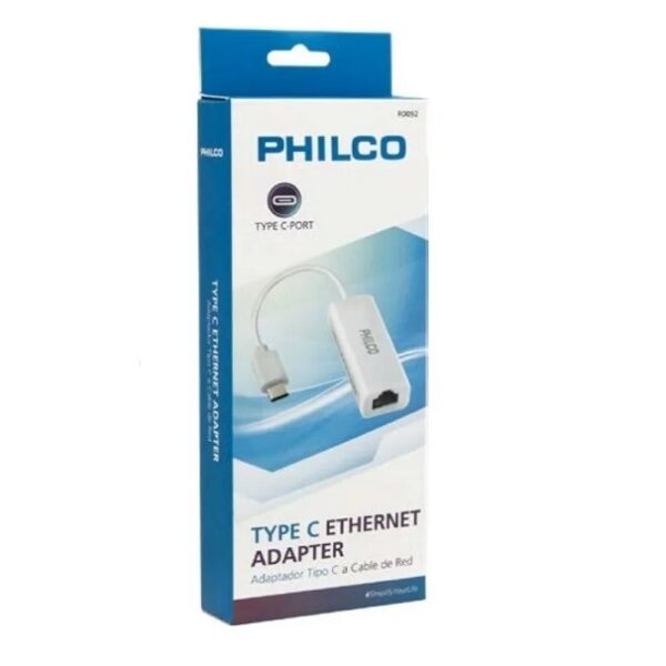 Adaptador De Red Usb Tipo C A RJ45 Ethernet Philco - Imagen 2