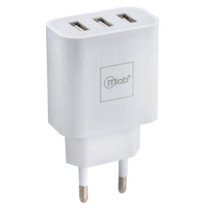 Adaptador Hogar 220V 3USb White Mlab