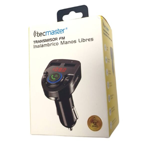 Transmisor Fm Inalambrico 2 Usb 3.1A Tecmaster - Imagen 2