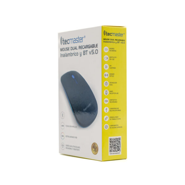 Mouse Recargable Tecmaster TM-100516 Negro - Imagen 2