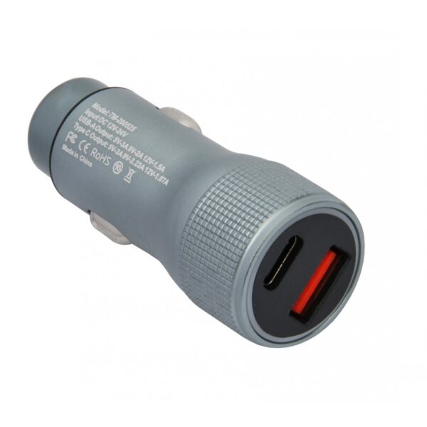 Cargador 2 Usb para  Auto Carga Turbo Tipo C  Tecmaster  TM-200525 - Imagen 2