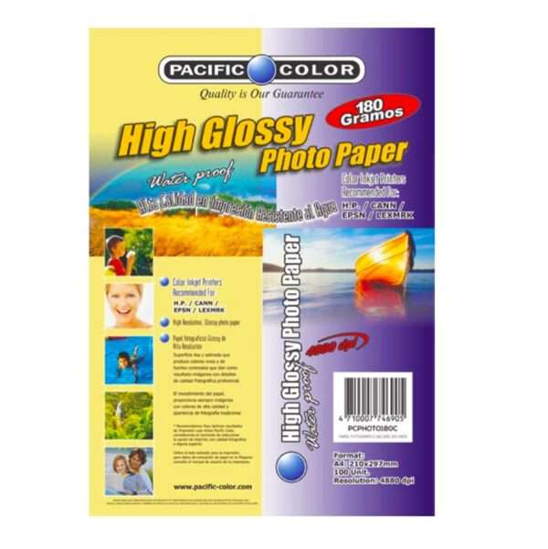 Papel Fotografico Glossy 180gr. 20hjs