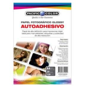 Papel Fotografico Glossy Adhesivo De 120Gr De 20 Hojas