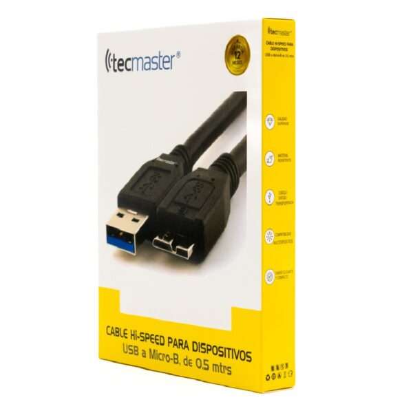 Cable Usb a Micro Usb B 0.5m Tecmaster Tm-100523 - Imagen 2