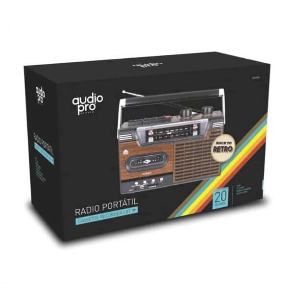 Radio Cassette Retro Bluetooth audiopro - Imagen 2