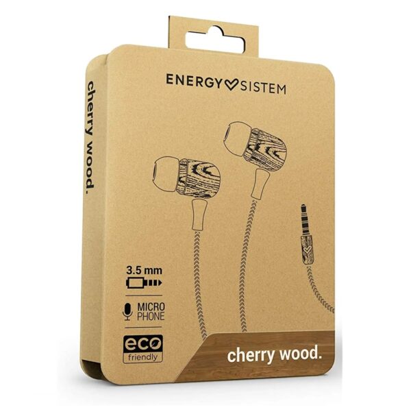 Audifonos Energy Sistem In Ear Eco Cherry Wood - Imagen 2