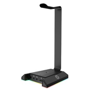 Soporte De Audifonos Reptilex Rx0044 Rgb Usb 3.5 Negro