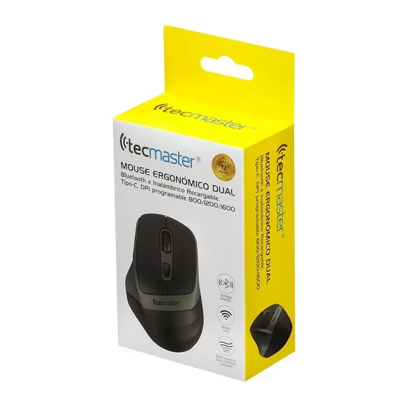 Mouse Inalambrico Dual Ergonómico Tecmaster Dual TM-100546