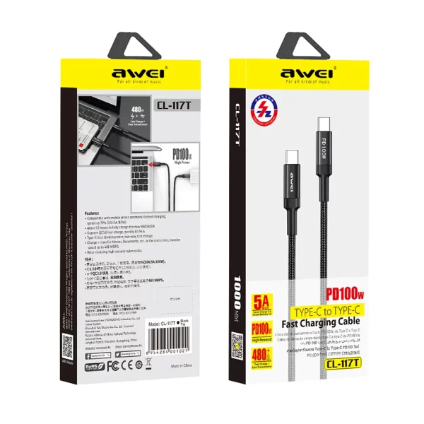 Cable Usb Tipo C Metro100W Awei