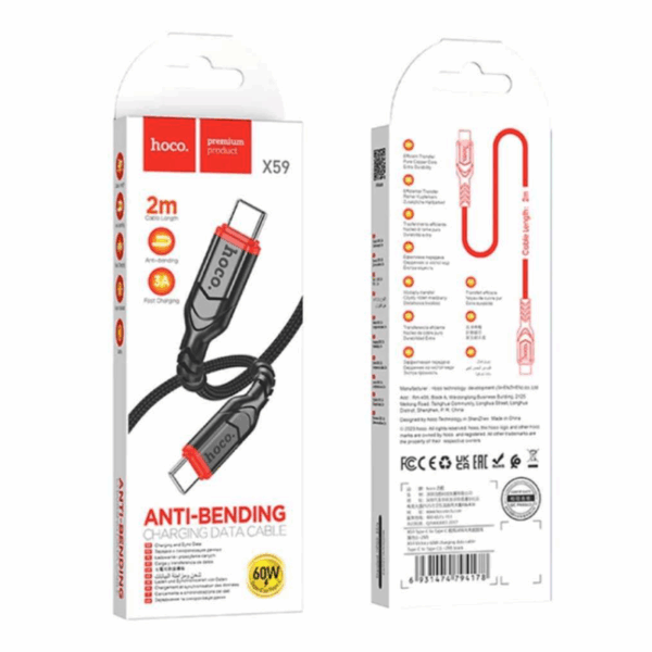 Cable Usb tipo C a Tipo C Hoco 1 Mts. X59