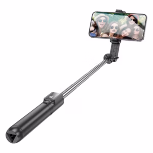 Bastón selfie Borofone BY11 extendido con smartphone y control Bluetooth