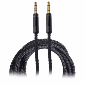 Cable auxiliar Mlab negro de 1 metro con dos conectores macho de 3,5 mm