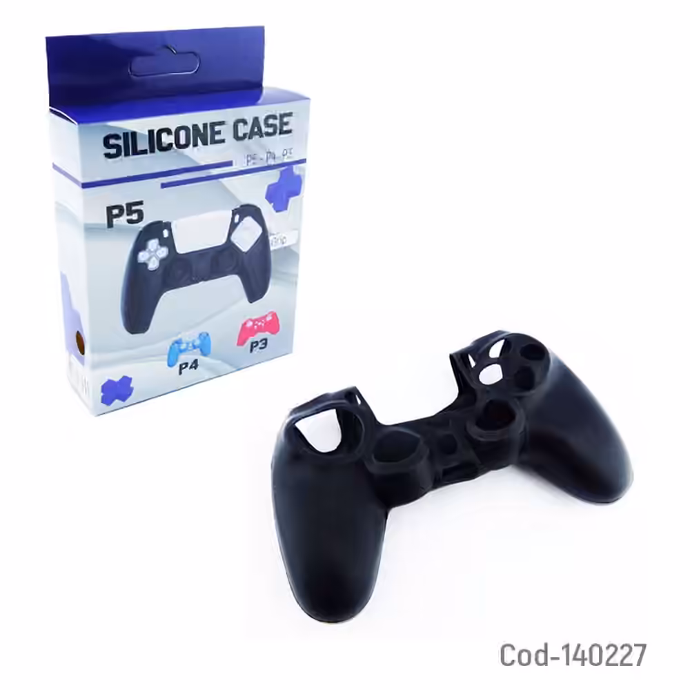 Funda negra y empaque de funda para control PS5