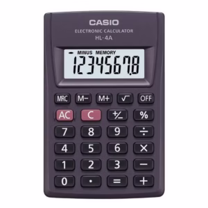 Calculadora de bolsillo Casio HL-4A-W con pantalla de ocho dígitos
