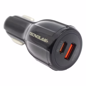 Cargador Tecnolab TL577 para automóvil con puertos USB-C y USB-A