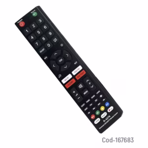Control Remoto TV Universal RST R-4276 negro, vista principal en ángulo mostrando todos los botones