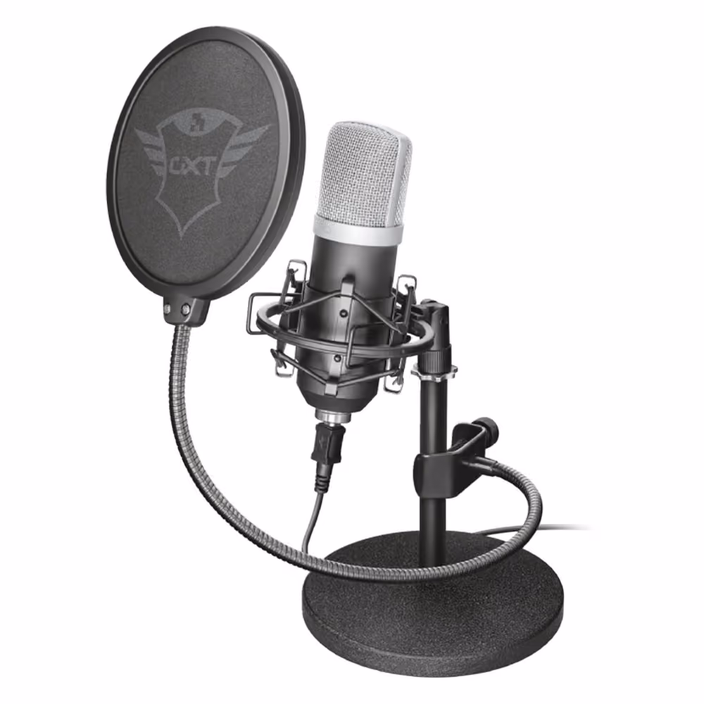 Micrófono Trust Emita GTX 252 con pedestal, soporte antivibración y filtro antipop
