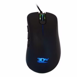 Vista superior del Mouse Gamer Psycho 3DFX negro con iluminación