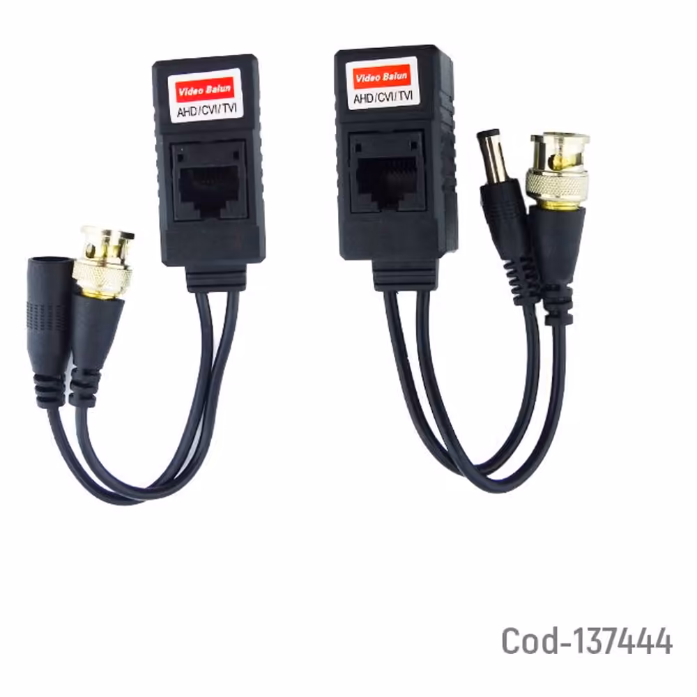 Set de dos balunes de video con conectores BNC, DC y RJ45