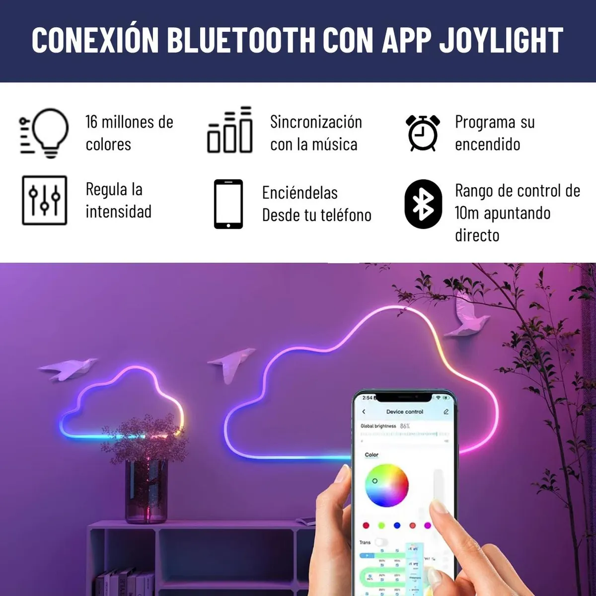 Cinta Neón RGB 3 Metros Bluetooth
