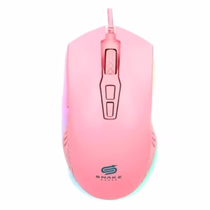 Mouse gamer Snake Najash NJ330 rosa visto desde arriba con iluminación RGB