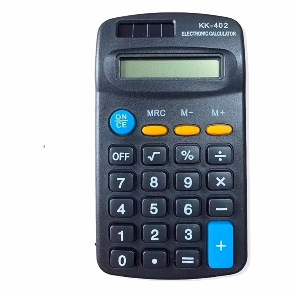 Calculadora de 8 dígitos KK-402 negra en vista principal