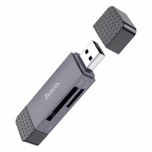 Lector de tarjetas Hoco HB45 USB 2.0 con conectores USB-A y USB-C y ranuras SD y MicroSD