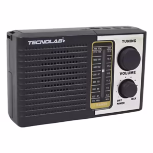 Radio portátil Tecnolab TL639 negra con dial analógico de bandas AM FM y SW
