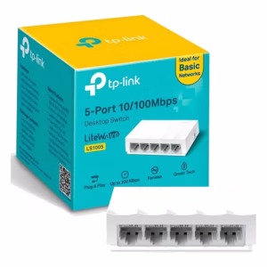 Switch TP-Link LS1005 con sus cinco conexiones RJ45