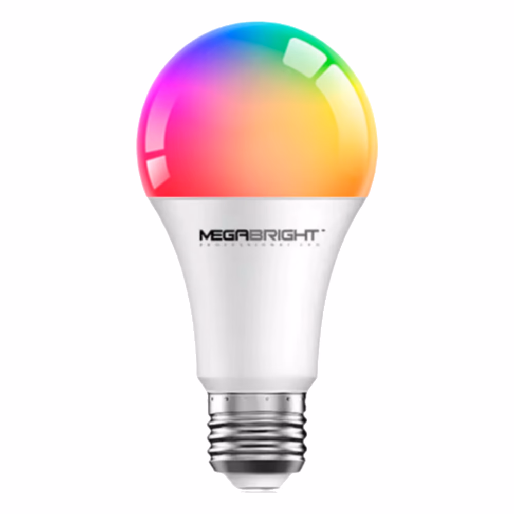 Ampolleta Smart Bright A60 Megabright mostrando iluminación RGB
