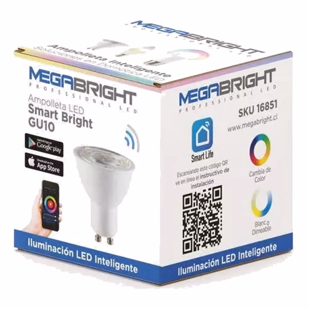 Ampolleta Smart LED GU10 5W Megabright en vista adicional