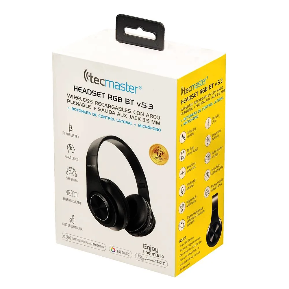 Caja original de audífonos Tecmaster TM-300525 Bluetooth 5.3