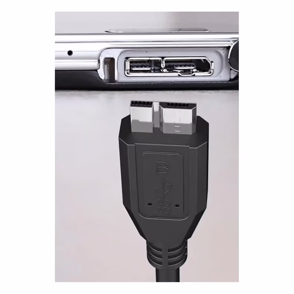 Cable USB Tipo C a Micro USB B 3.0 conectado a disco duro en Talca - Imextec