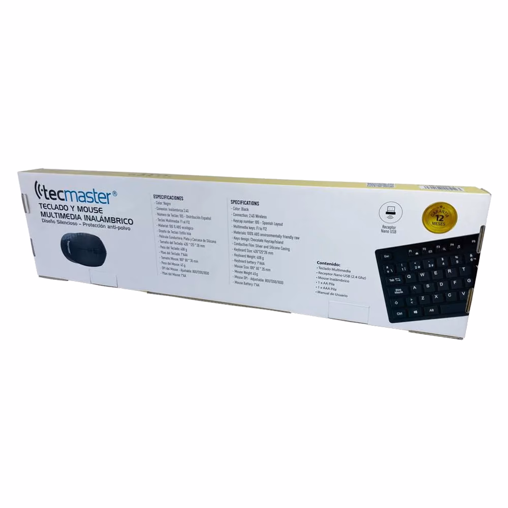 Caja original del kit teclado y mouse Tecmaster TM-100568