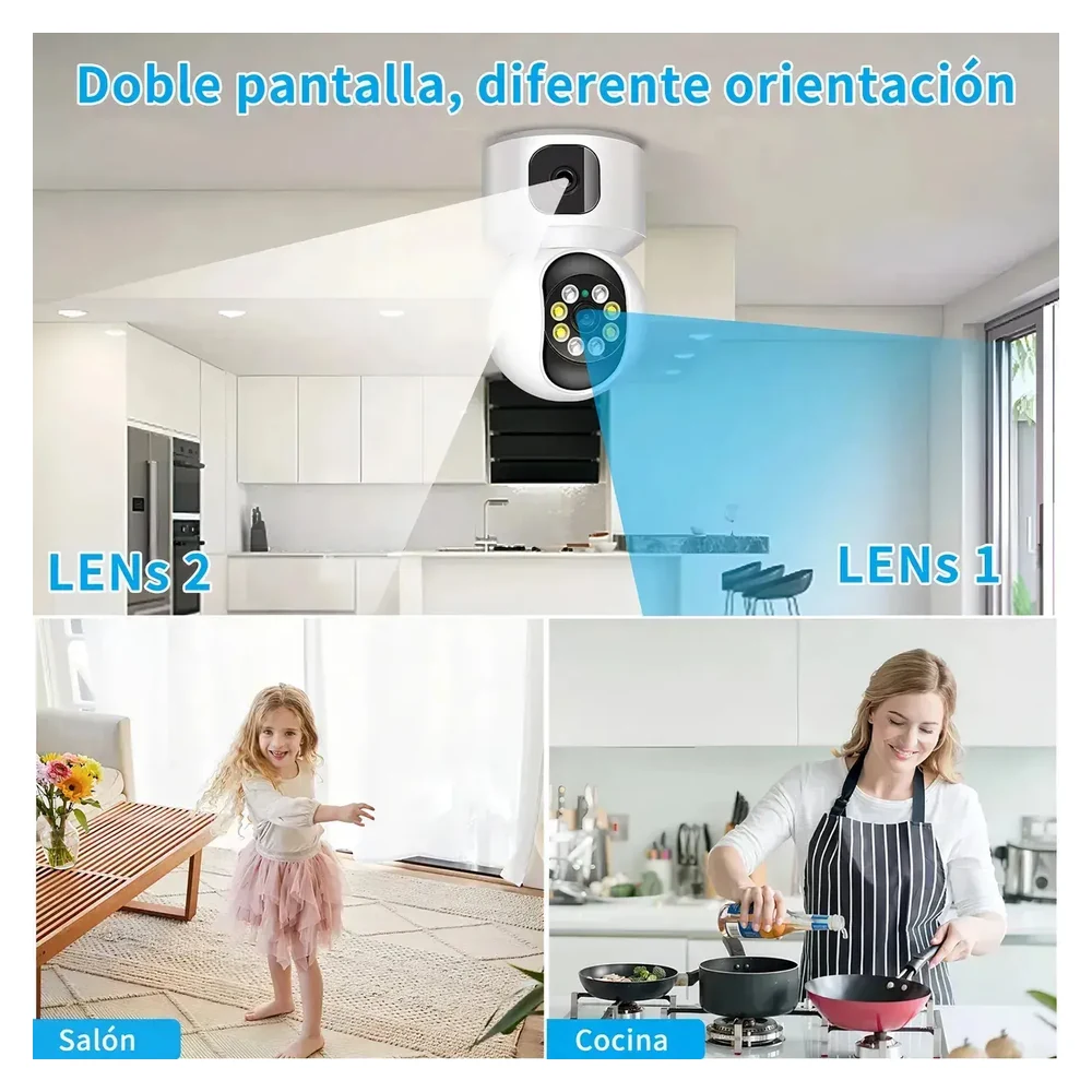 Cámara WiFi ATSG doble lente para dos orientaciones