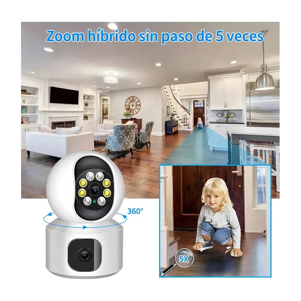 Cámara WiFi ATSG con zoom híbrido y movimiento 360 grados