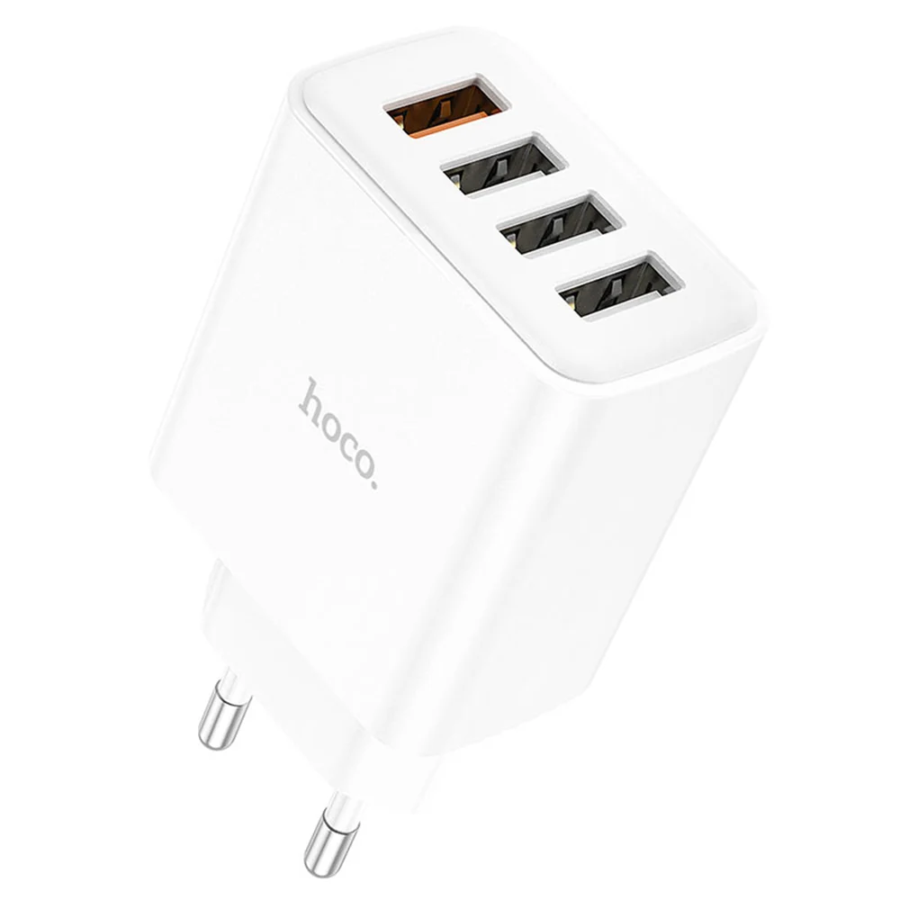 Cargador Hoco C102A blanco con 4 puertos USB SKU 4882