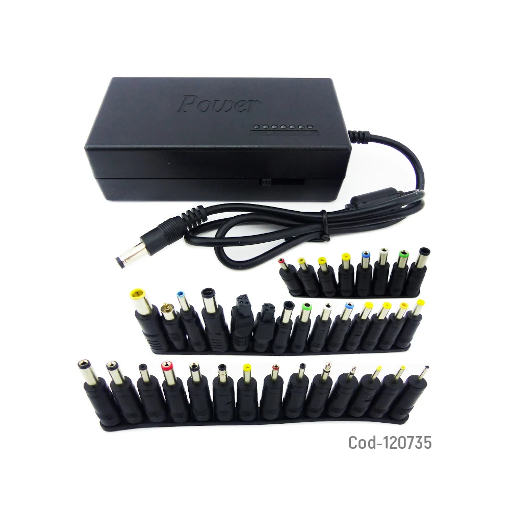 Cargador universal para notebook 120W con 36 conectores intercambiables SKU 4885