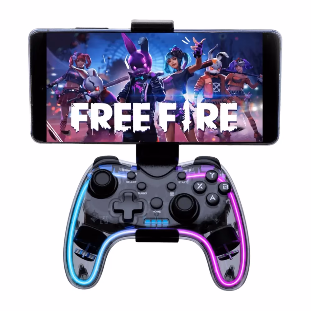 Gamepad Inalámbrico Tecmaster TM-400512 RGB con soporte para smartphone SKU 4898