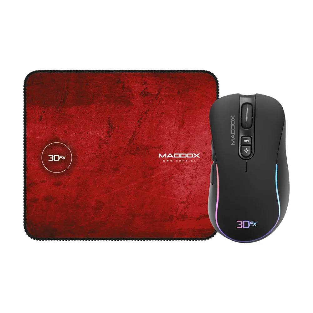 Kit Gamer Maddox 3600 3DFX SKU 4865 con mouse y mouse pad